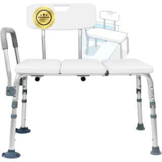 OrtoPrime Badewannensitz für Senioren höhenverstellbar mit Haltegriff weiß