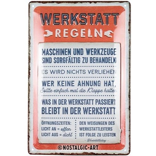 Nostalgic-Art Blechschild, 20 x 30 cm, Werkstattregeln