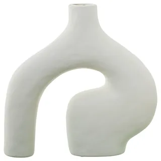 DRW Abstrakte Tischvase, Keramik, cremefarben, rau, 28 x 8 x 28 cm, Medidas: 28x8x28cm