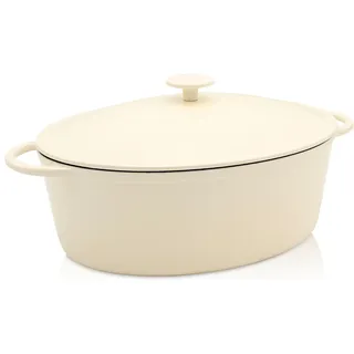 Krüger Bräter »Eisenguss Gansbräter mit Deckel SAVANNA, 34 x 27 x 12,5 cm« 1 Stk. tlg. Gusseisen, beige