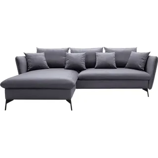 OTTO home Ecksofa »LIVORNO,258 cm, L-Form,« Schlaffunktion u. Bettkasten (139/224cm), Samt, Struktur, Webstoff, schwarz