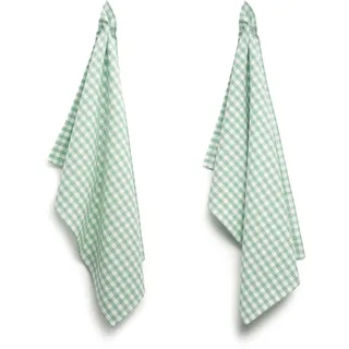 FILU Geschirrhandtücher 8er Pack Mint/Weiß kariert (Farbe und Design wählbar) 45 x 70 cm - hochwertige Küchenhandtücher/Geschirrtücher aus 100% Baumwolle