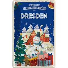 Blechschild 20x30 cm - Weihnachtsgrüße aus DRESDEN