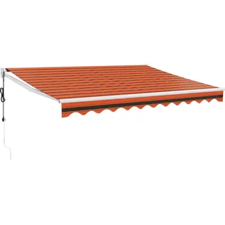 vidaXL Elektrische Markise mit Kurbel Orange und Braun 3,5x2,5 m - Orange