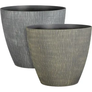 Mica Decorations Topf Mambo 2-fach Sortiert 33 cm x Ø 38 cm Grau/Grün