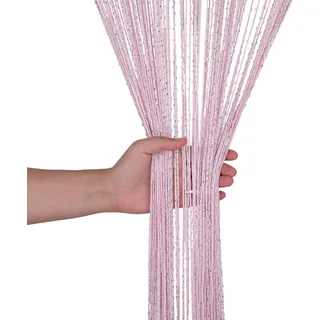 WedDecor Schnur Vorhänge Glitzer Fransen Panel Fliegengitter Zimmer Organizer Quaste Vorhang für Türen, Türöffnung, Windows, Wohnkultur, Ereignis Dekoration, (90cm x 200cm) - Rosa, 90 x 200cm