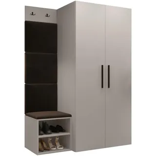 Mirjan24 Garderoben-Set Medi Iv , Braun, Kaschmir , Holzwerkstoff, Textil , Rechteckig , 80x191x50 cm , Garderobe, Garderoben-Sets & Garderoben-Serien, Garderoben-Sets