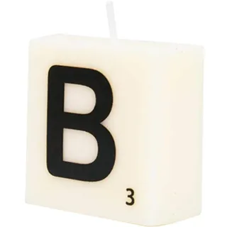 PD-Party 7040012 Geburtstag dekorative Wachs Brief Kerze | Wax Candle - B, Cremefarben/Schwarz, 4cm Länge x 4cm Breite x 2cm Höhe
