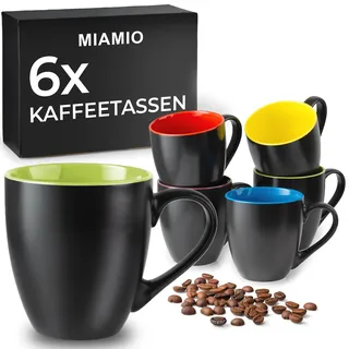 MIAMIO - 6 x 350 ml Kaffeetassen/Kaffeebecher Set - Tassen Set 6er Modern - Le Papillon Kollektion