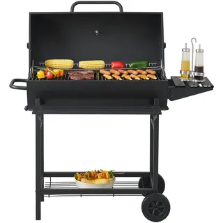 Holzkohlegrill Armento 95 x 108 x 61 cm Schwarz