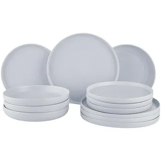 Butlers Geschirrset 12-tlg. Casa Nova 4 Personen , Grau , Keramik , 27x1x27 cm , Geschirr, Geschirrsets