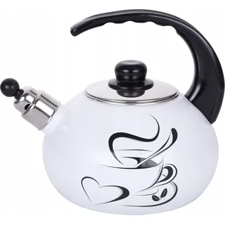 Emaillierter Stahlkessel Mit Pfeife 2,5 L Induktion Kamille Km-1036
