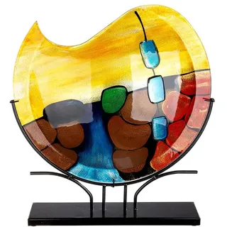 GILDE GlasArt Deko Vase Murano rund Glas Mehrfarbig 39932, Höhe 49 cm