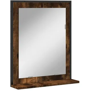 vidaXL Badspiegel mit Ablage Räuchereiche 50x12x60 cm Holzwerkstoff - Braun