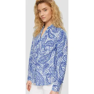 s.Oliver Langarmbluse Bluse Leichte Hemdbluse im Relaxed Fit mit Turn-up blau|bunt XXL (44)