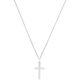 Amor Kette mit Anhänger 925 Sterling Silber Unisex Damen Herren Halsschmuck, 45 cm, Silber, Kreuz, Kommt in Schmuck Geschenk Box, 9070435