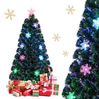 Costway Weihnachtsbaum Grün , Kunststoff , 120 cm , Dekoration, Weihnachtsdekoration, Christbäume & Zubehör