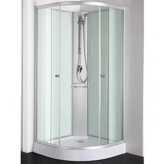 SANOTECHNIK RIO Komplettdusche mit Schiebetür 90 x 204 cm silber Klarglas