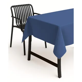 texpot Tischdecke 90 x 90 cm Blau Leinenoptik Lotuseffekt Fleckschutz Bügelfrei Tischtuch