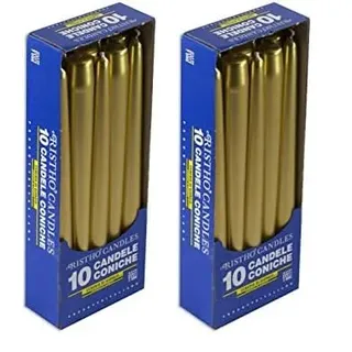 Konische Kerzen Durchmesser, Gold, 2,2 cm, Höhe 25 cm, 10 Stück (Packung mit 2)