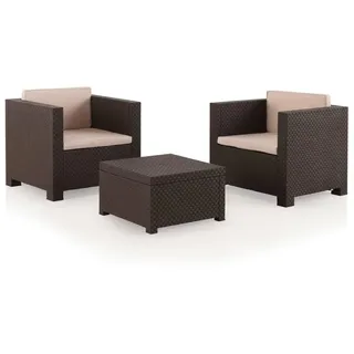 Shaf - Tête à Tête Diva | Lounge Gartenmöbel Set 2 Personen | Balkonmöbel Set für Terrasse oder Garten - Wengue