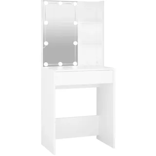 vidaXL Schminktisch mit LED Weiß 60x40x140 cm