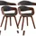 Armlehnenstuhl Kunstleder Walnuss/Schwarz 2er Set