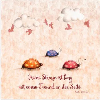 Artland Wandbild »Lebensweisheit Freunde«, Tiere, (1 St.), als Alubild, Outdoorbild, Leinwandbild, Poster, Wandaufkleber, beige