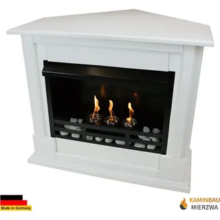 Gelkamin Ethanolkamin Kaminofen Eckkamin Apollo Premium - Weiß - Weiß