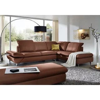 W.SCHILLIG Ecksofa "Taoo, elegant und zeitlos, bequem, L-Form, Breite 296cm" mit Sitziefenverstellung & Kopfteilverstellung, macchiato z73