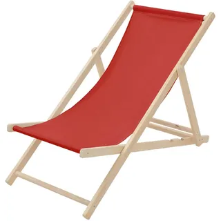 ECD-Germany Liegestuhl samt Rot , Holz , 57.5x83x100 cm , Gartenmöbel, Gartenliegen