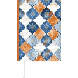 Neumann Alpha Edition - Buchkalender Style Oriental 2026 – Cheftimer & 1 Tag/Seite mit robustem Hardcover, Zeiteinteilung & vielen Zusatzinfos – stilvolles Musterdesign