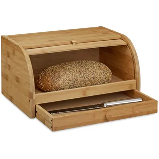 Relaxdays Brotkasten Brotaufbewahrung, Braun