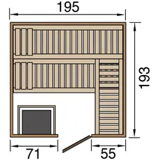 Bild von Sauna »Kemi«, 7,5 kW Bio-Ofen mit digitaler Steuerung beige