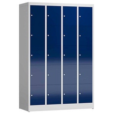 Bild von Schließfachschrank enzianblau, lichtgrau X-520541, 20 Schließfächer 118,5 x 50,0 x 180,0 cm