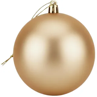 20 cm große Champagner-Kugel aus PVC, bruchsicher, Mattes Finish, Weihnachtskugeln – Festliche Weihnachtsbaum-Hängedekoration, rundes Ornament für Urlaub, Heimdekoration