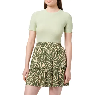 ONLY Damen Sommerrock Onlchiara Short Skirt Ptm, Kalamata/AOP:Bali Palm, M