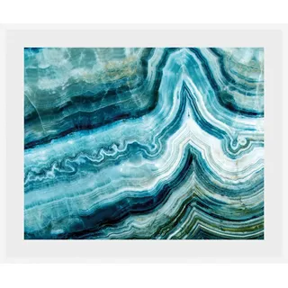 Bild QUEENCE "Tom", blau (farbe rahmen: weiß, farbe bild(er): blau), B:70cm H:50cm, Acrylglas, Holz, Papier, Bilder, Bild, HD Premium Poster-Druck inkl. Holzrahmen