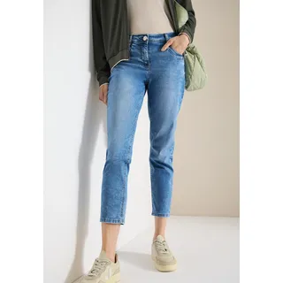 Slim-fit-Jeans CECIL "Style Scarlett", Damen, Gr. 28, Länge 26, blau (light blau washed), Denim/Jeans, Obermaterial: 78% Baumwolle, 20% Polyester, 2% Elasthan. Futter: 52% Polyester, 48% Baumwolle, unifarben, bequem 7/8-Länge, Jeans Slim-fit-Jeans, im 5-Pocket-Style und mit Stretch, Topseller