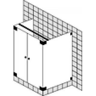 SPRINZ Omega Maßanfertigung U-Kabine mit Pendeltüren, Maße bis: 1000x1000x2000mm, O19.2SO, Duschkabine: Beschlagteile: Sonderoberfläche, Glasart: Kristall hell mit SpriClean