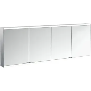 emco prime 2 Lichtspiegelschrank, 2000 mm, 4 Türen, mit verspiegelten Seitenwänden, Aufputzmodell, 949706266, Farbe: aluminium/spiegel