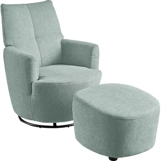 Set One by Musterring Relaxsessel SO 1450 Polyester 80 x 96 x 88 cm Grün mit Hocker