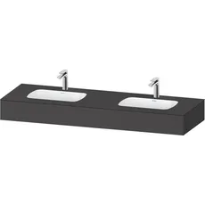 Duravit Qatego Einbauwaschtisch mit Konsole, 1600x550x170mm, Doppelwaschtisch, QA46950, Farbe: Graphit matt