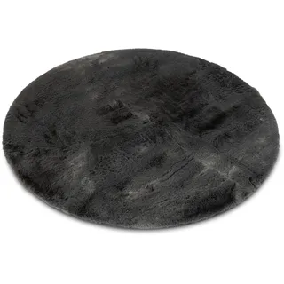 Gino Falcone Fellteppich »Kuschelteppich Chiara« rund 30 mm Höhe Kunstfell, Kaninchenfell-Haptik, besonders weicher Langflor, grau