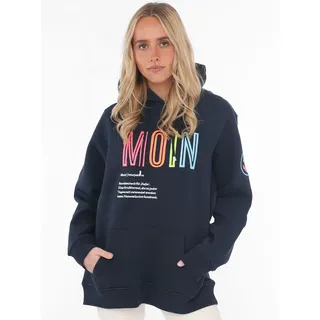 Zwillingsherz Sweatshirt, mit aufgesticktem „Moin“-Schriftzug in Neonfarben Zwillingsherz navy