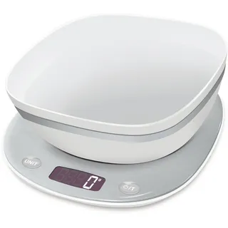 TERRAILLON - MACARON + ICE Schüssel – Elektronische Küchenwaage, Edelstahl-Finish, Schüssel mit 1,5 l, LCD-Display mit Hintergrundbeleuchtung, integrierter Griff, Kapazität 5 kg, Skala 0,5 g/1 g