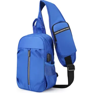 Herren-Brusttasche mit neuer hoher Kapazität Oxford-Stoff-Crossbody-Brusttasche Outdoor-Reise-One-Schulter-Rucksack, Blau - Blau