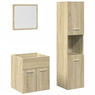vidaXL 3-tlg. Badmöbel-Set Sonoma-Eiche Holzwerkstoff - Braun