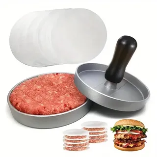 Huicare Burger Patty Presse & 100 Wachspapier Antihaft, Smash Burgerpresse, Burger Maker, Für die Zubereitung Großer Gefüllter für BBQ Grill