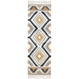Homescapes Kelim-Teppichläufer Agra handgewebt 66/200 cm , Multicolor , Textil , Ethno , Rechteckig , 66x200 cm , Teppiche und Böden, Teppiche, Teppichläufer, Läufer